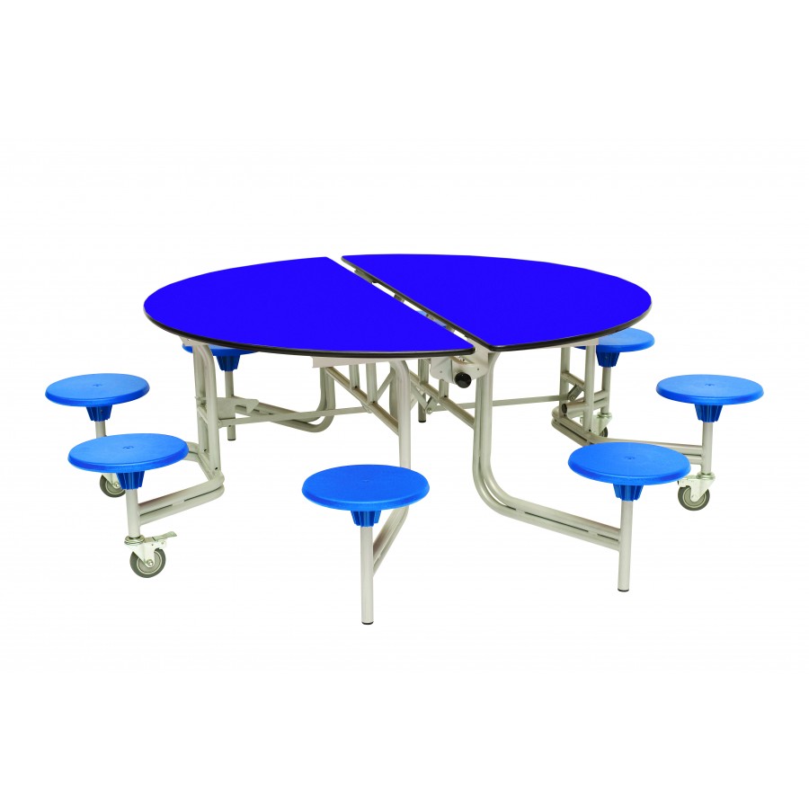 Round Mobile Folding Dining Table with 8 Seats